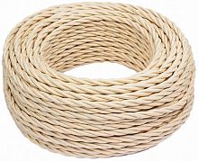 Ретро провод витой Bironi 3х1,5мм песочное золото матовый (50м) картинка 